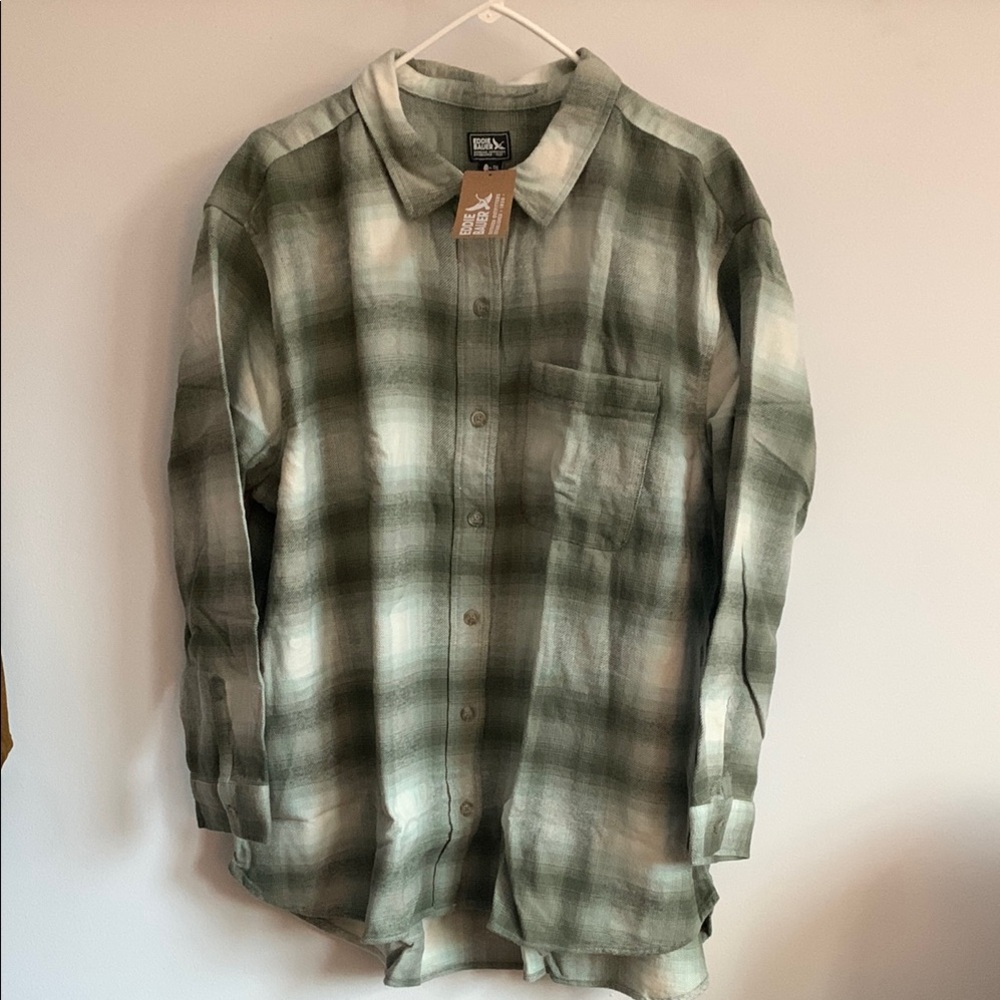Eddie Bauer Green Plaid Shirt